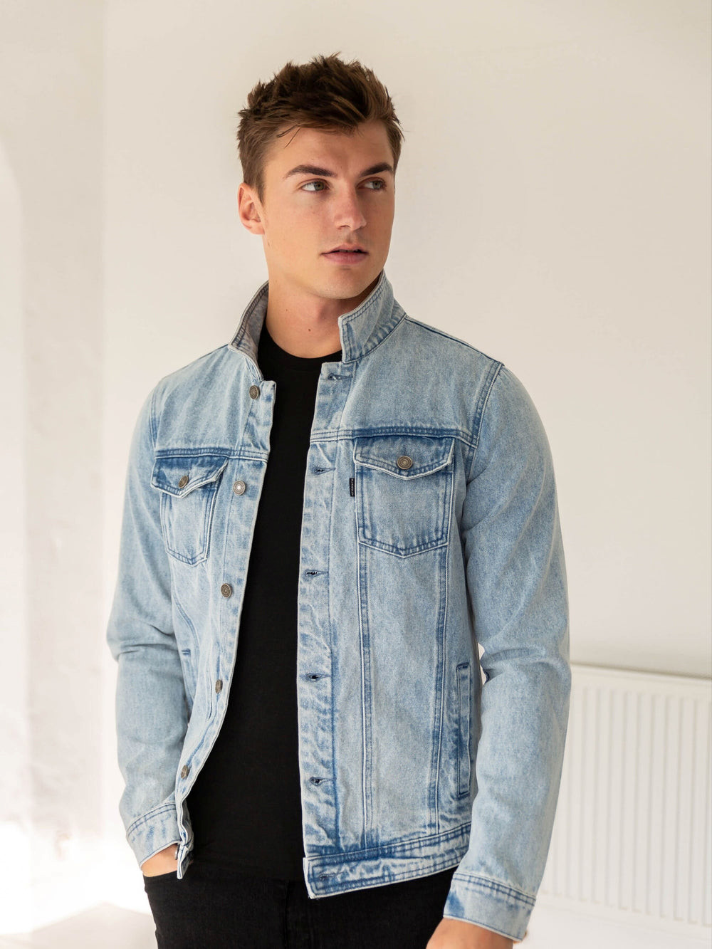 Blakely Mens Brooklyn Denim Jacket Blau | PBGERDU-98