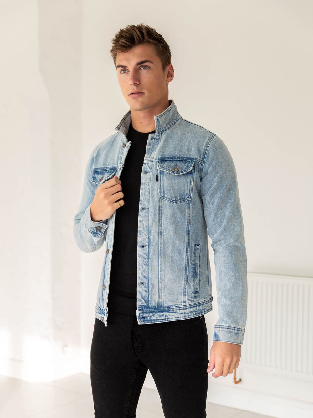 Blakely Mens Brooklyn Denim Jacket Blau | PBGERDU-98