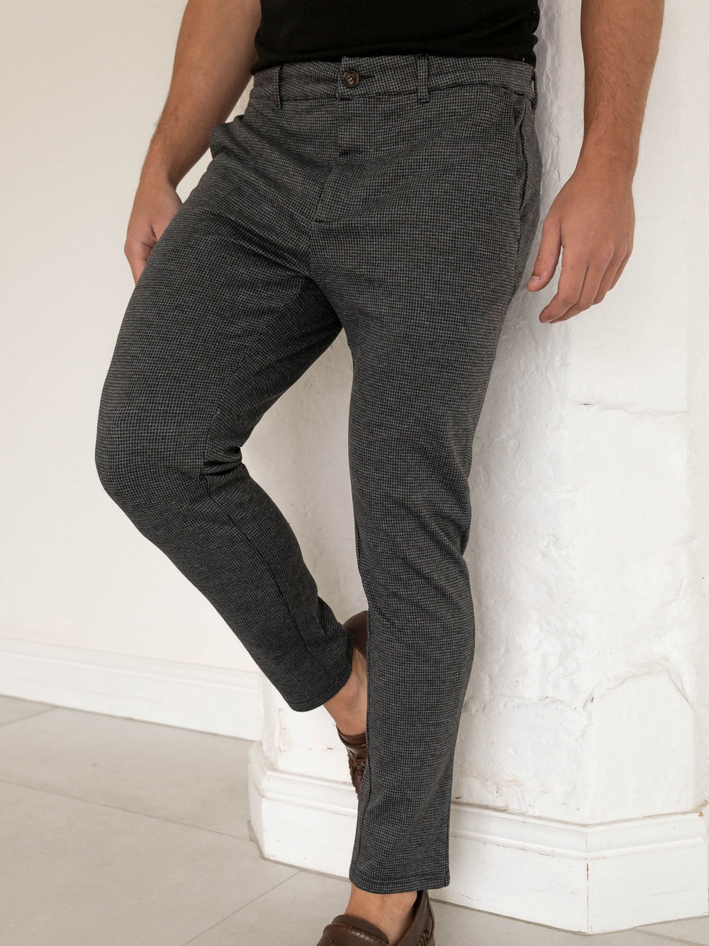 Blakely Midar Check Chinos Dunkelgrau | YUWZBFX-26