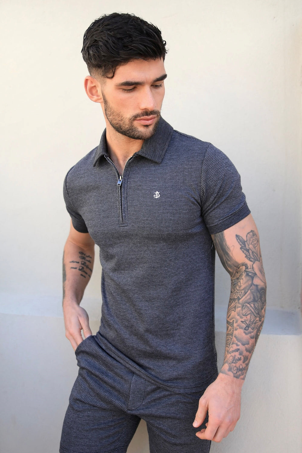 Blakely Midar Check Polo Shirt Dunkelgrau | GWNKYIJ-19