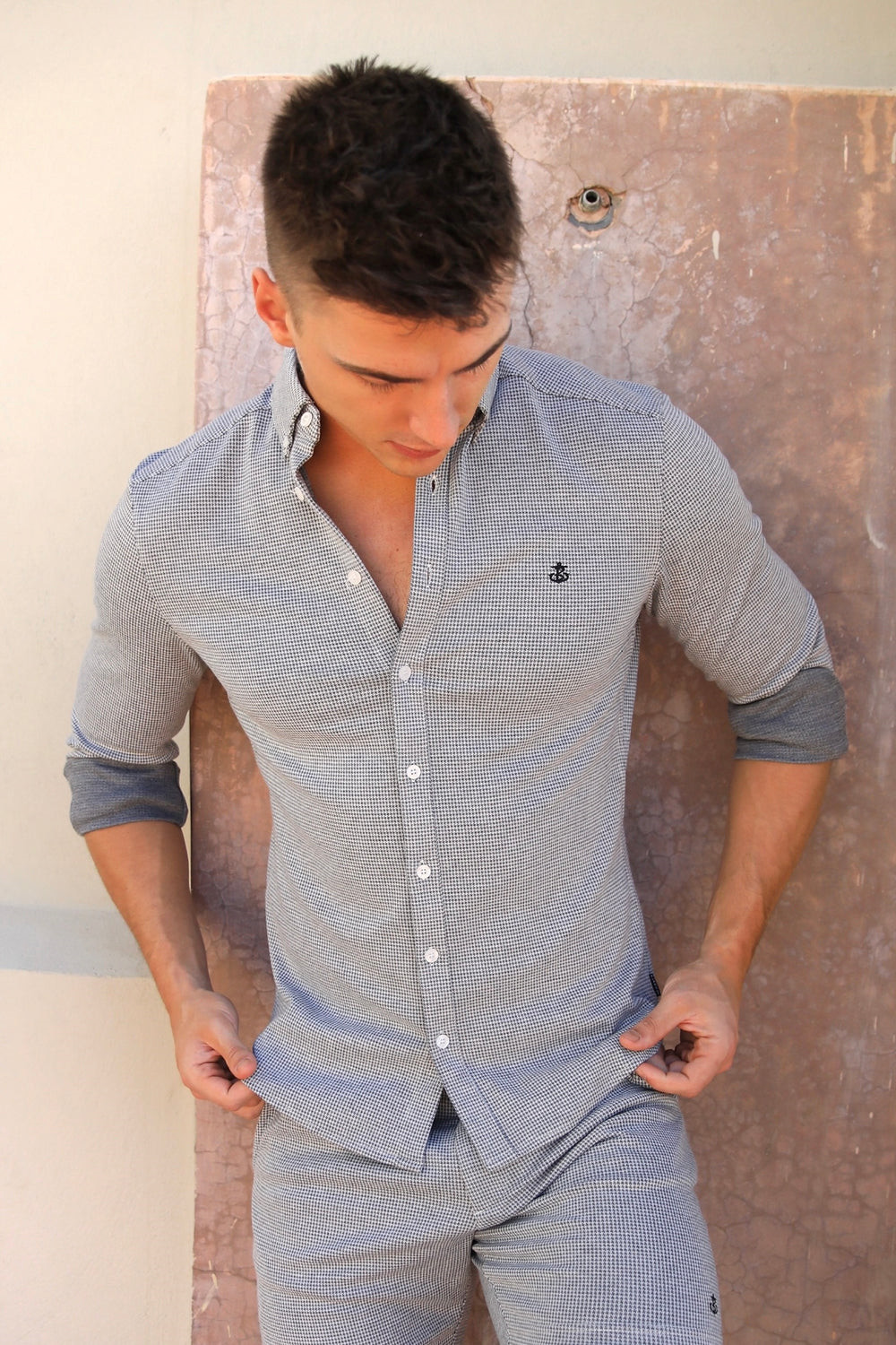 Blakely Midar Check Shirt Hellgrau | UHFXJIY-38