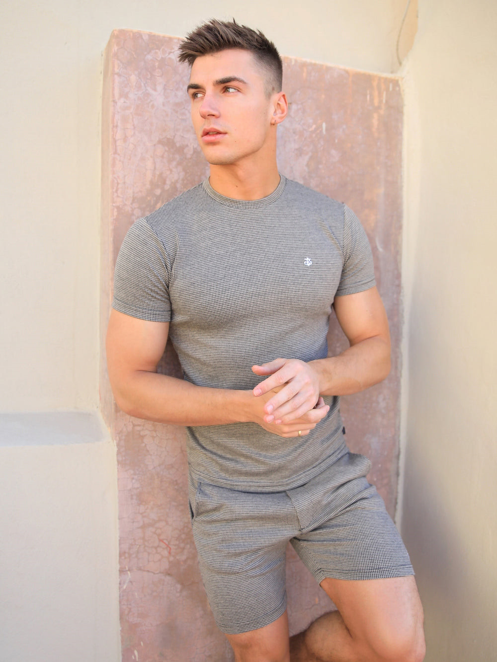 Blakely Midar Check T-Shirt Gold | GAMDUJN-29