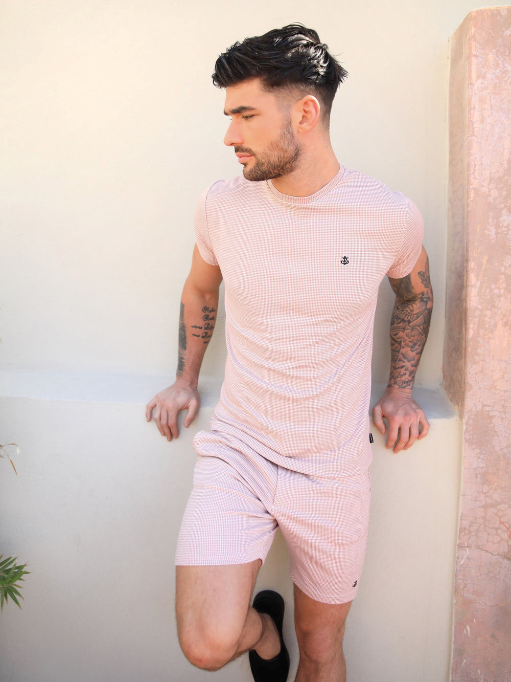 Blakely Midar Check T-Shirt Rosa | TPCLOJE-62
