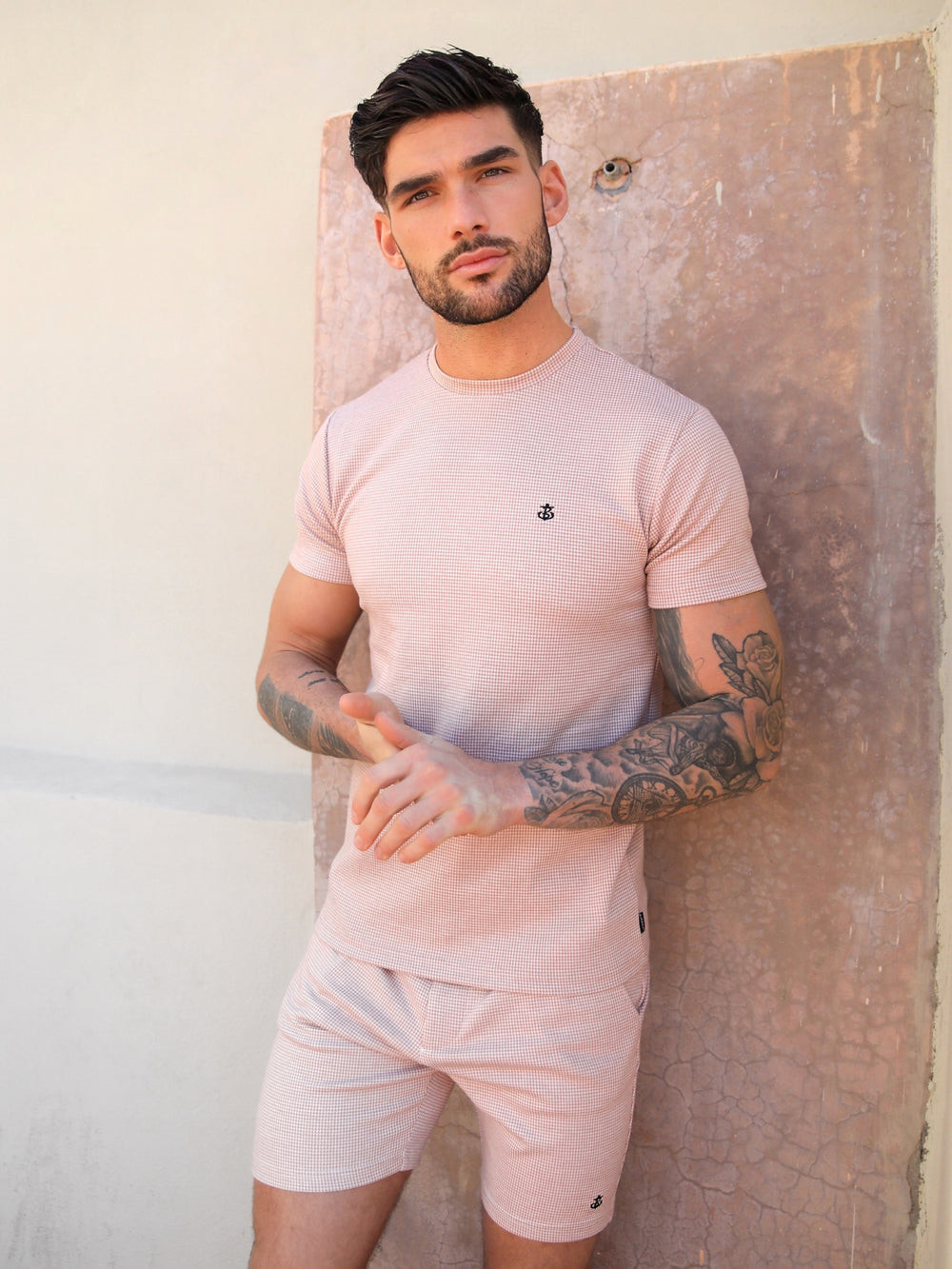 Blakely Midar Check T-Shirt Rosa | TPCLOJE-62