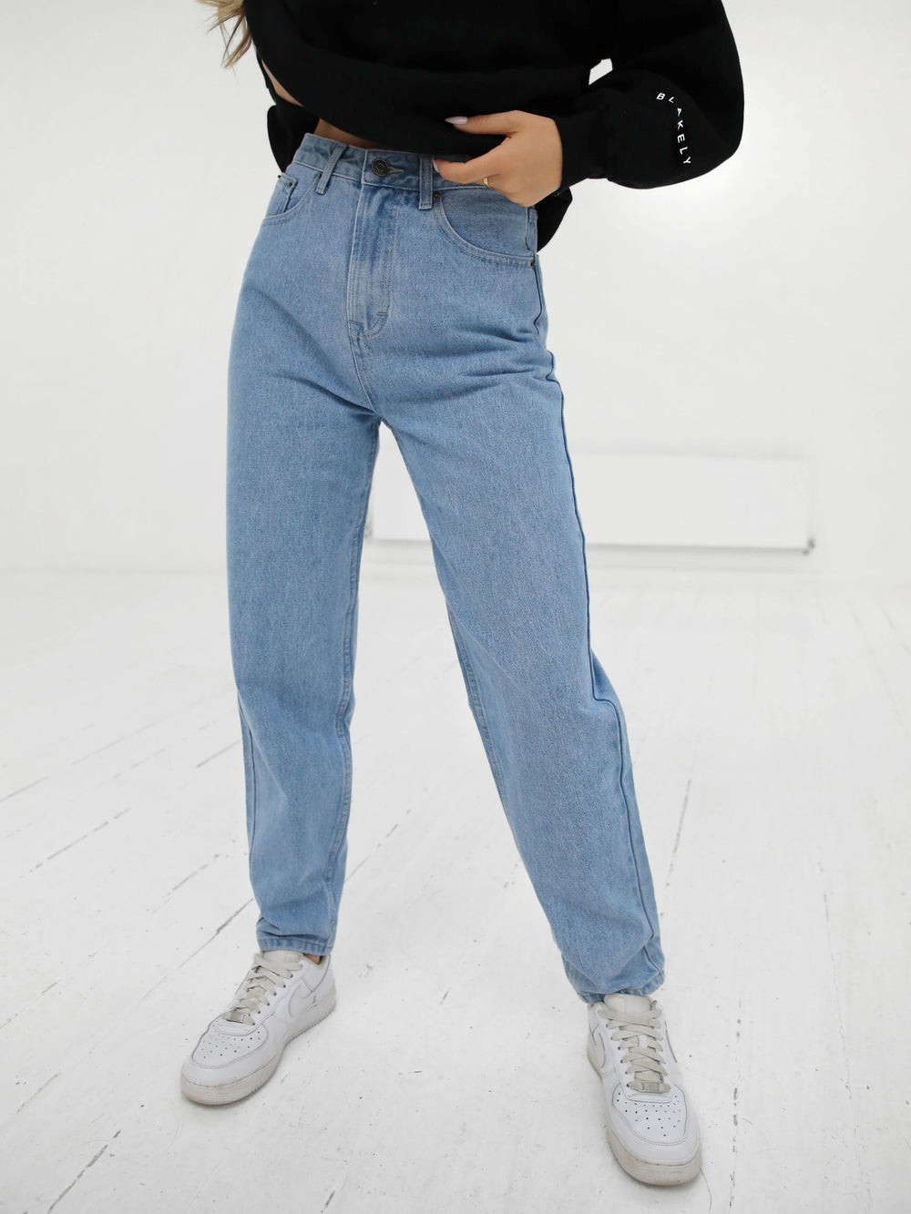 Blakely Mom Jeans Blau | WFYUXHK-13