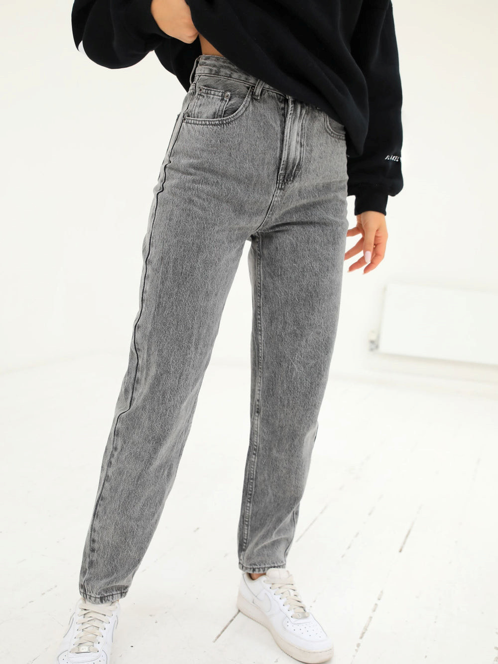 Blakely Mom Jeans Grau | UYHETGP-43