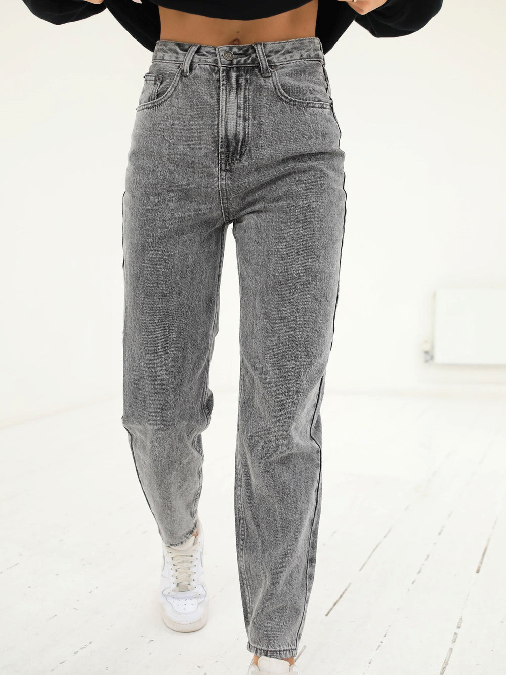 Blakely Mom Jeans Grau | UYHETGP-43