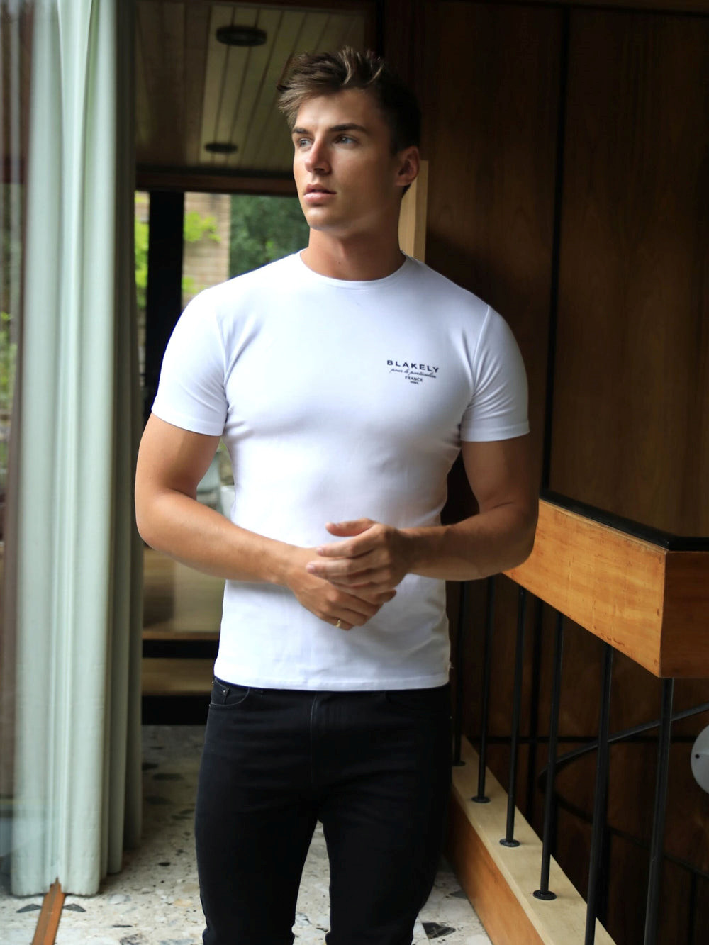 Blakely Monaco T-Shirt White/Black | DNXOTCH-34