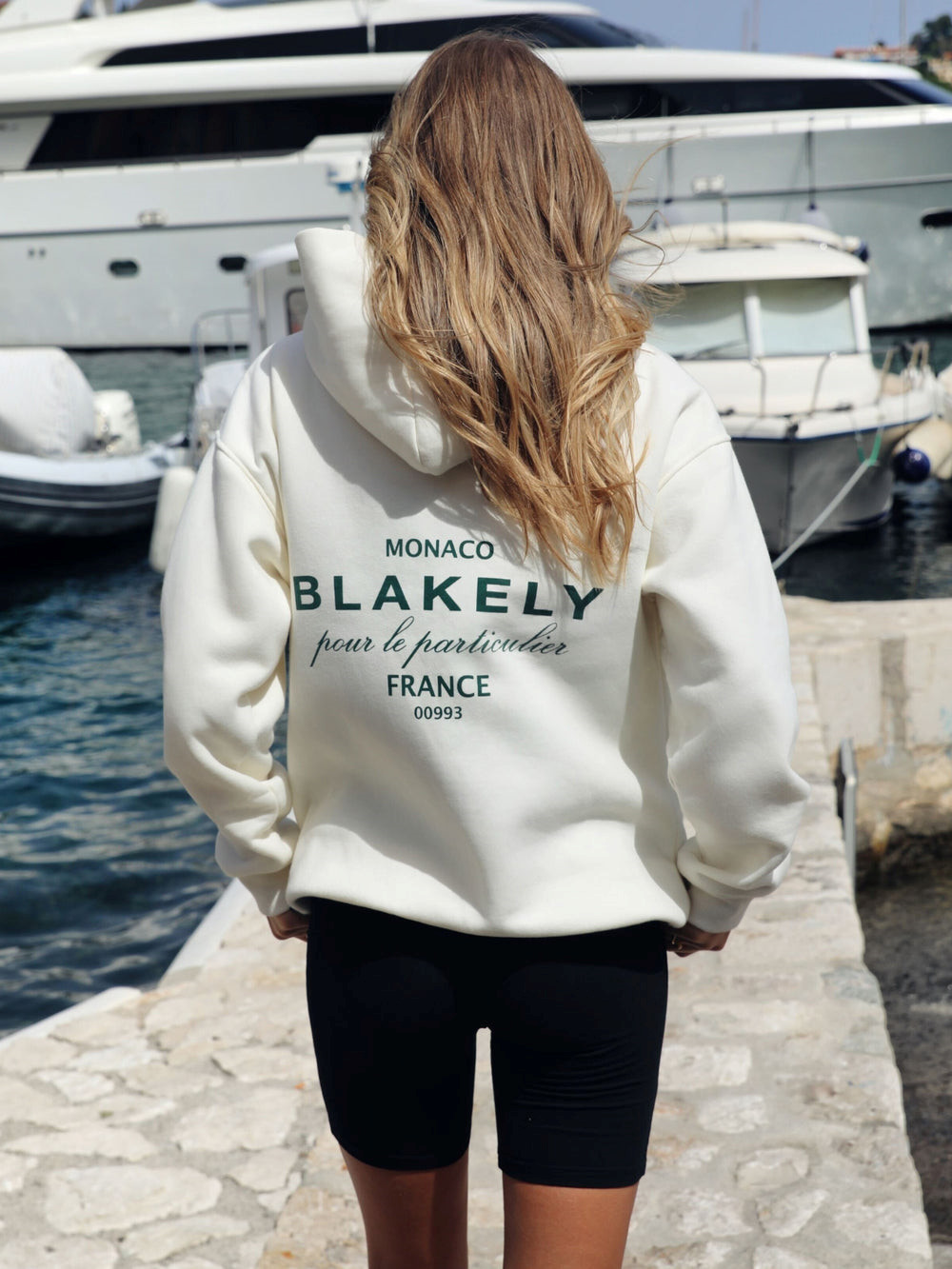 Blakely Monaco Women\'s Relaxed Hoodie Ivory | EVLBQJN-34