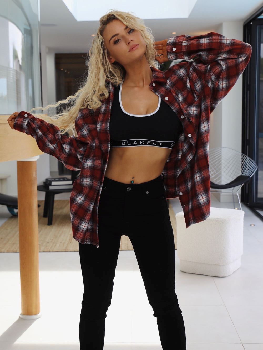 Blakely Montreal Oversized Plaid Shirt Rot | RZKJYPL-65