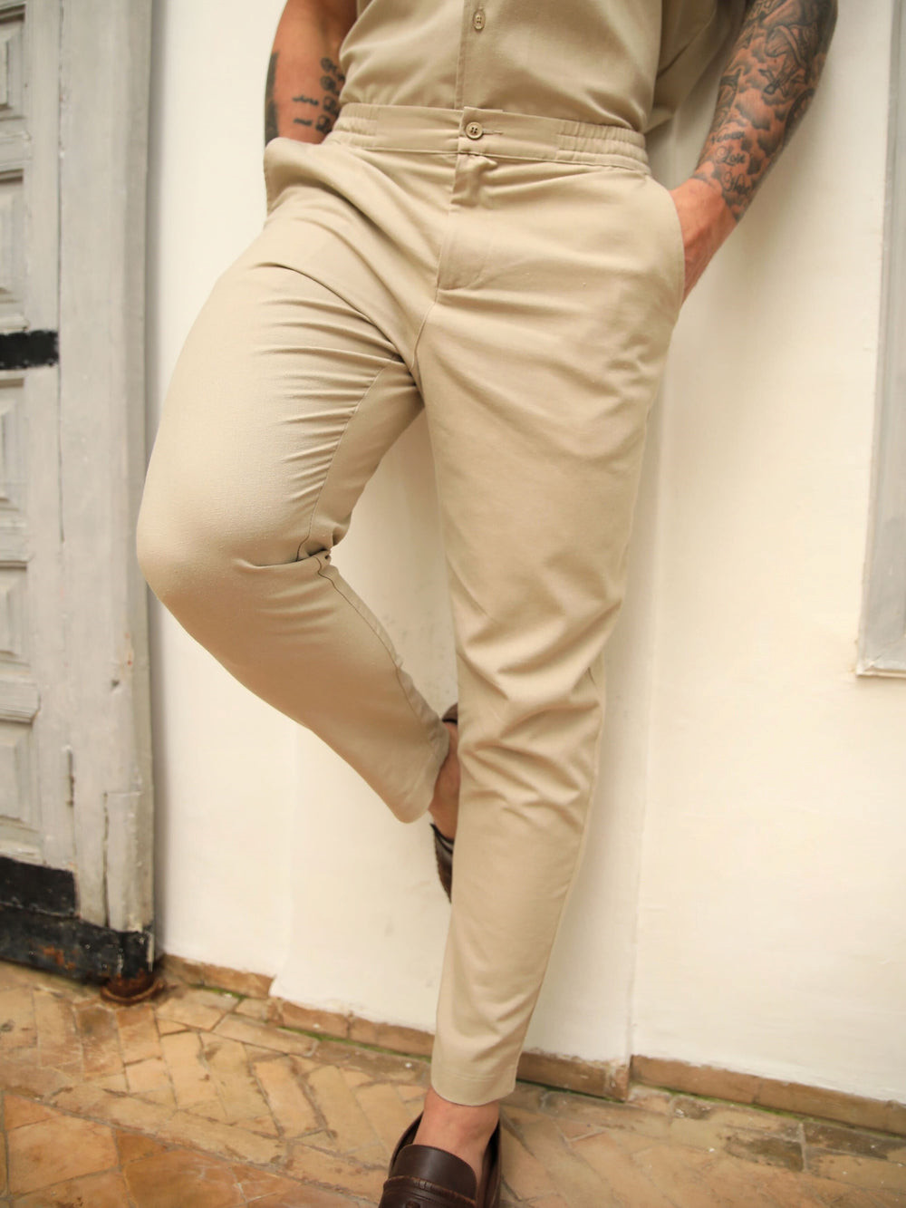 Blakely Nador Linen-Blend Trousers Tan | SQZPAKX-27