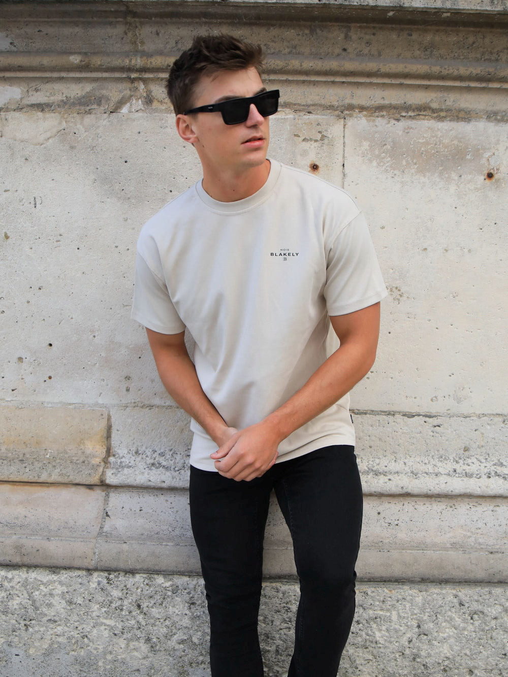 Blakely Noir II Relaxed T-Shirt Bone | ZXLOUAM-41