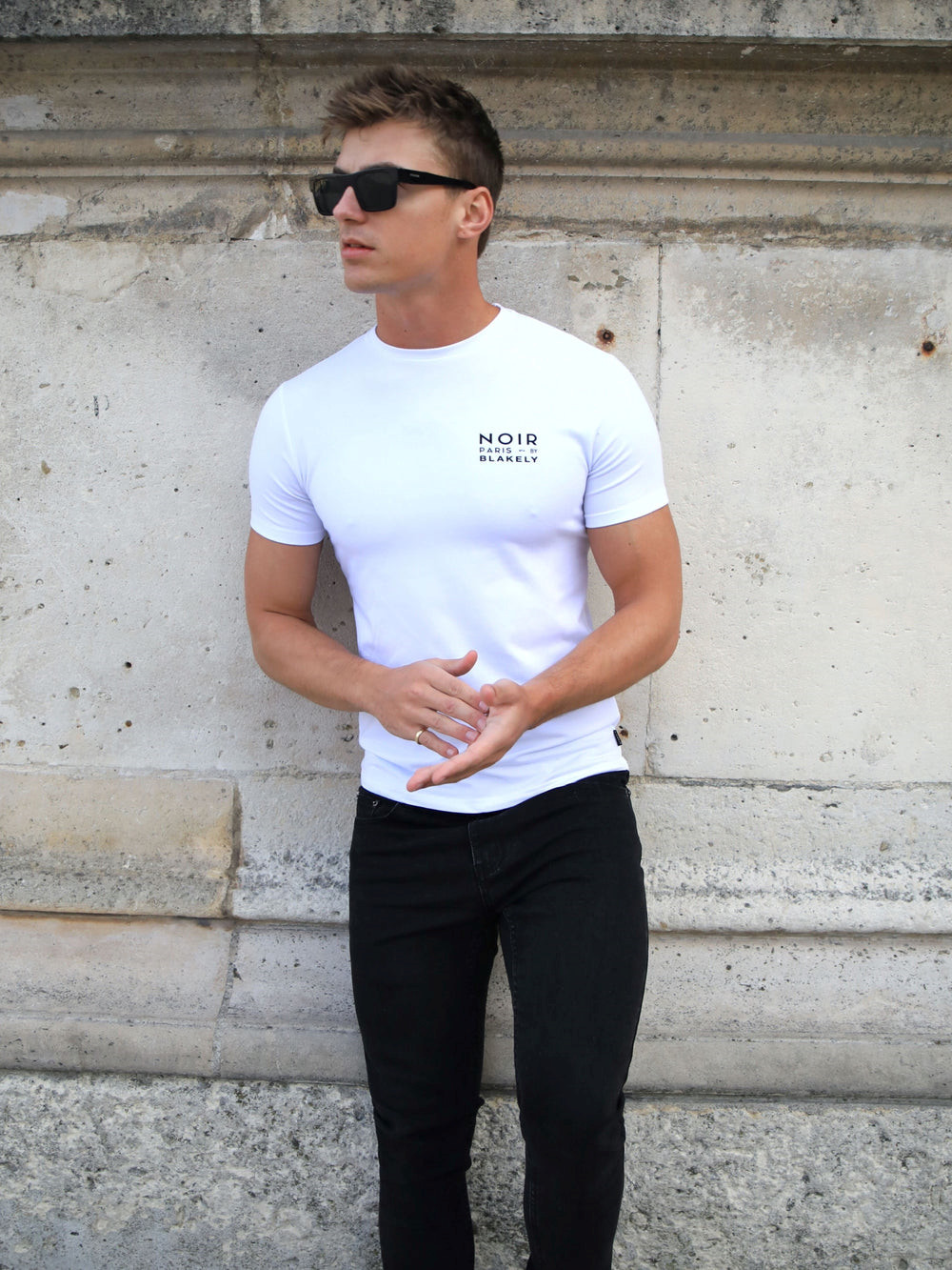 Blakely Noir Slim T-Shirt Weiß | NVYXICM-07