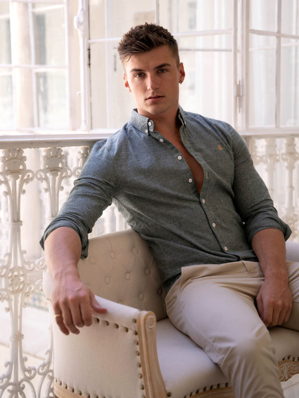 Blakely Odessa Pinstripe Shirt Grün | RJHAENK-89