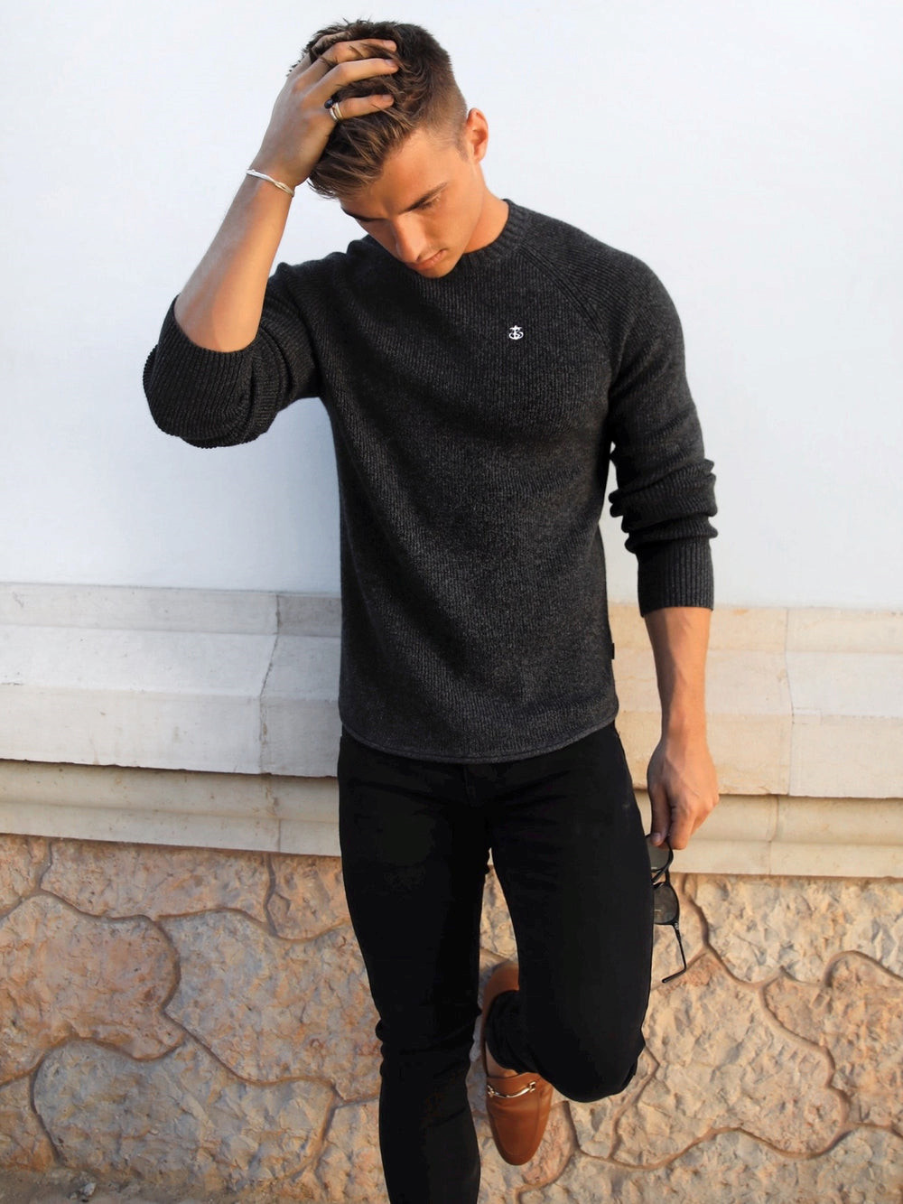 Blakely Olton Knit Jumper Charcoal | NRKUTJE-43