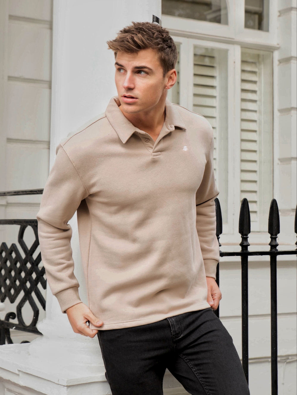 Blakely Otley Collared Jumper Tan | IYLNOVT-49