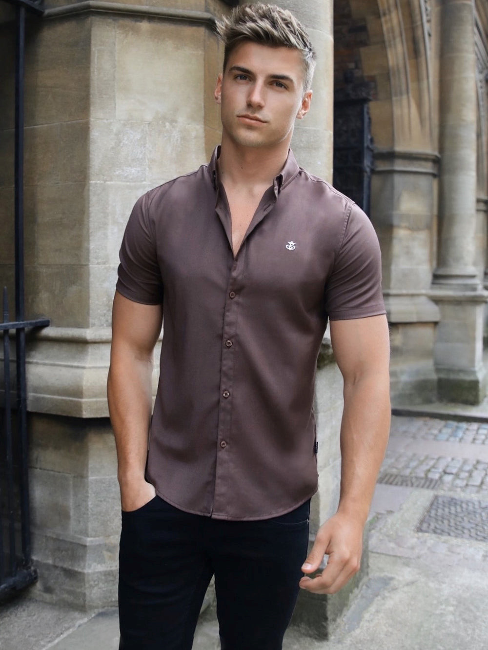 Blakely Palermo Short Sleeve Shirt Braun | HLXCRKP-41