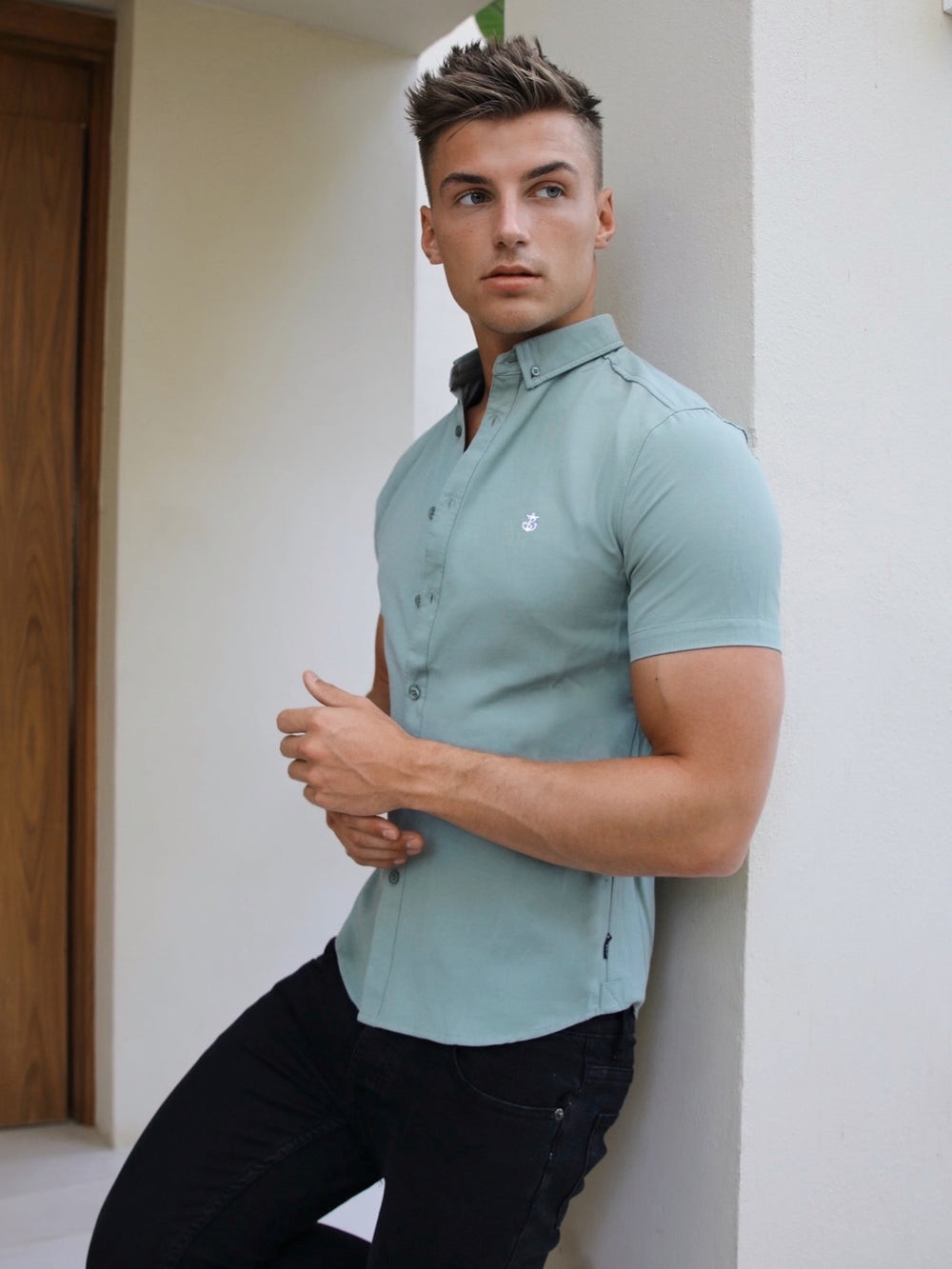 Blakely Pretoria Short Sleeve Shirt Grün | HZIQXGV-35