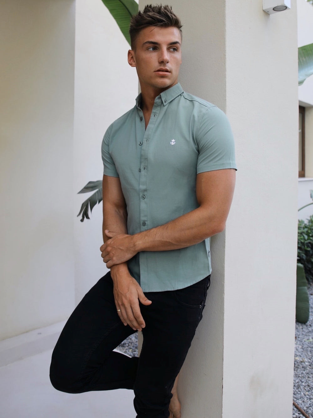 Blakely Pretoria Short Sleeve Shirt Grün | HZIQXGV-35