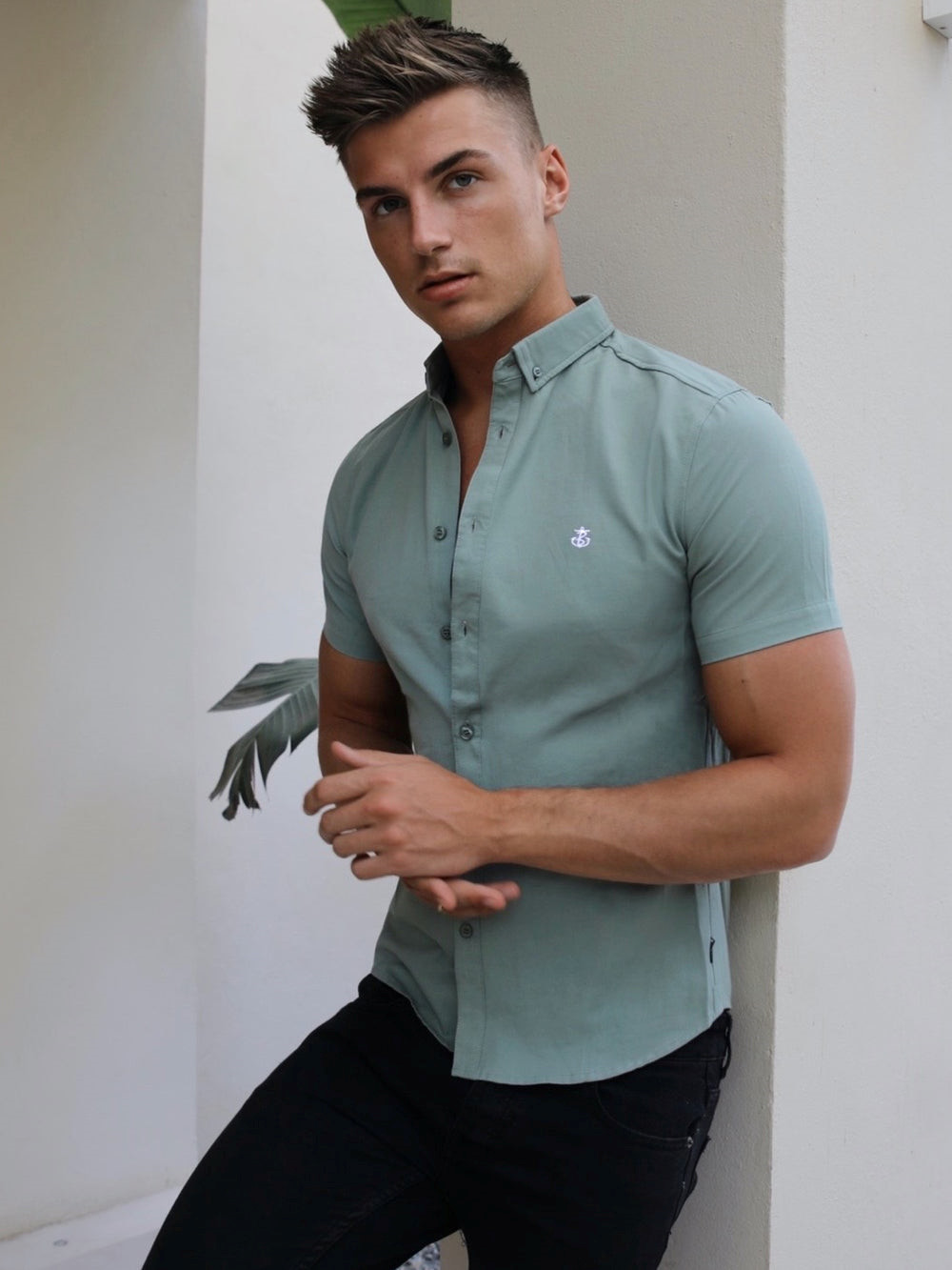 Blakely Pretoria Short Sleeve Shirt Grün | HZIQXGV-35