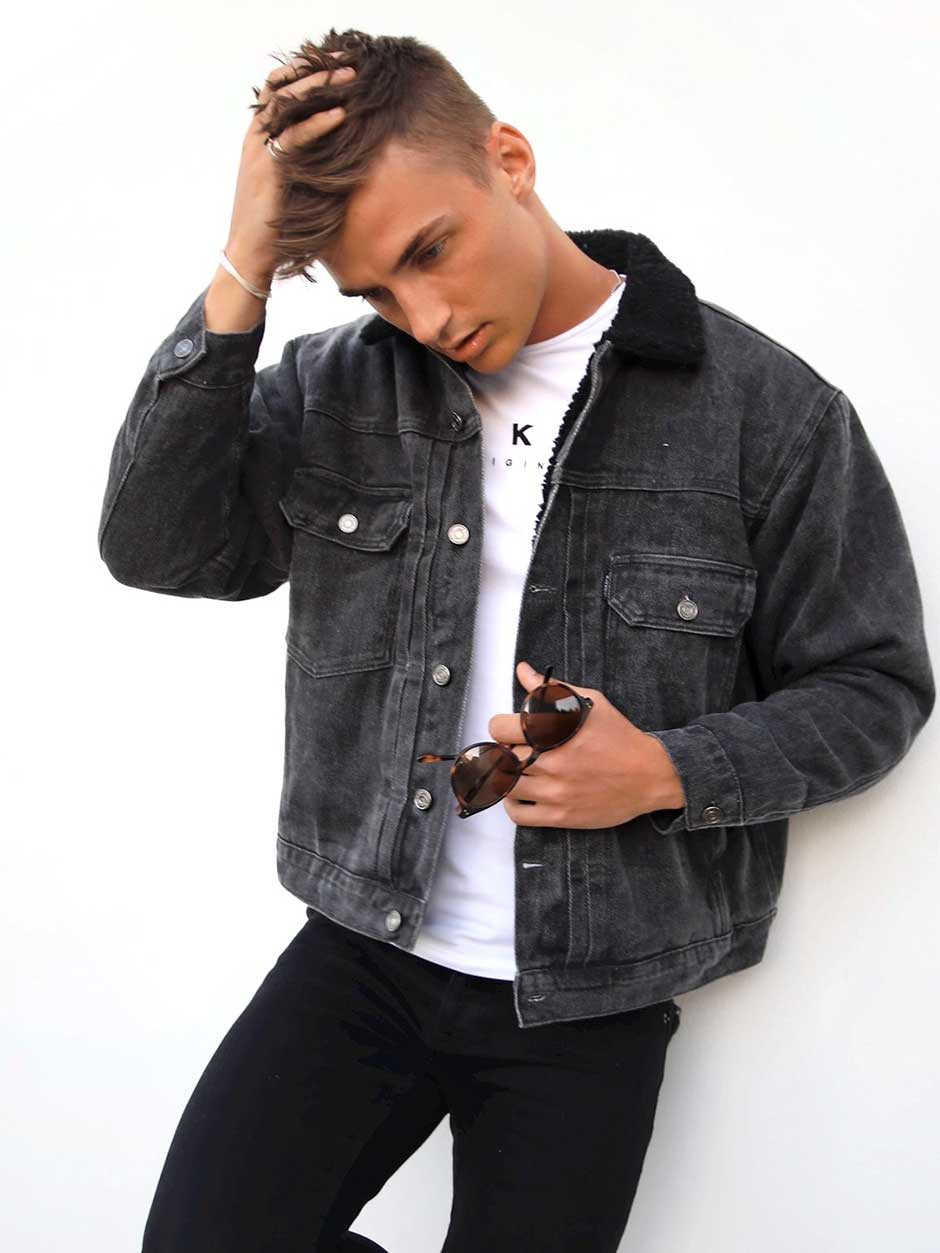 Blakely Rapha Denim Jacket Charcoal | RJNILQD-49