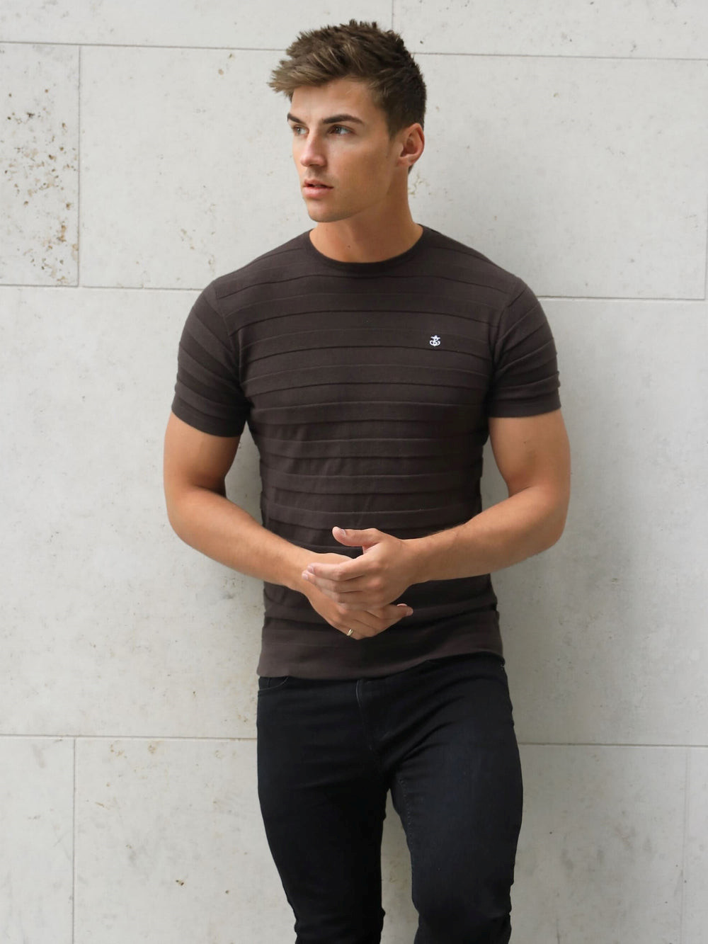 Blakely Raphello Stripe T-Shirt Braun | AFZCDUI-62