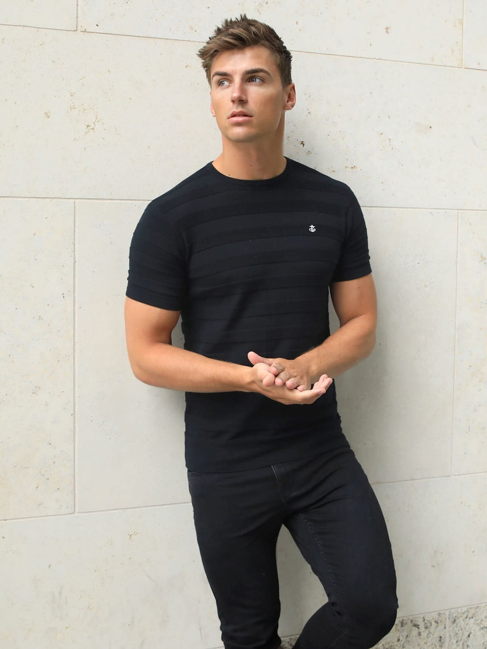 Blakely Raphello Stripe T-Shirt Schwarz | GPQJAVH-05