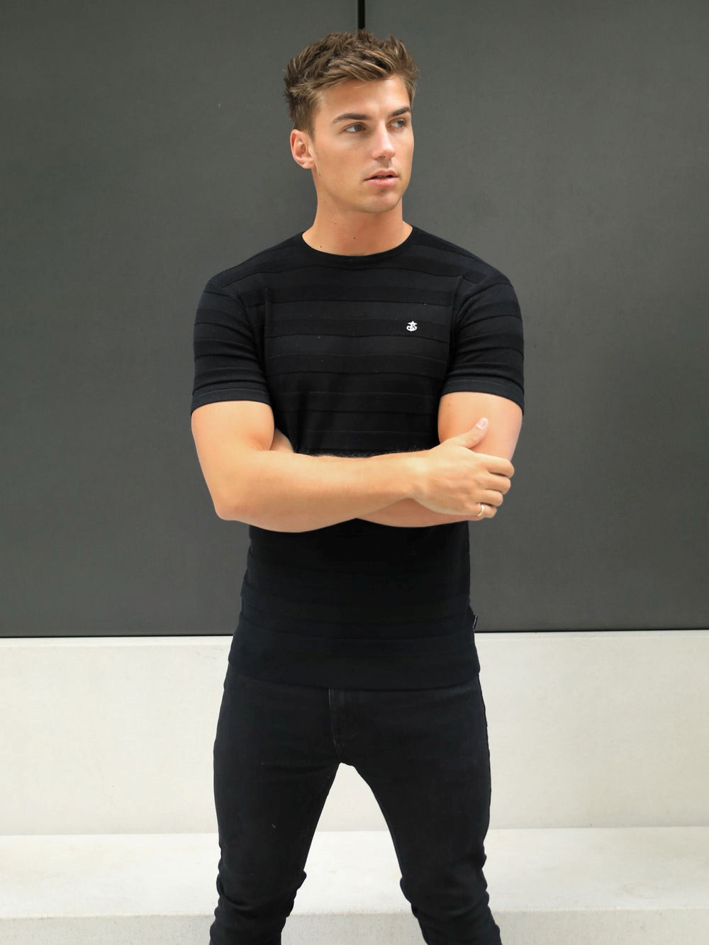 Blakely Raphello Stripe T-Shirt Schwarz | GPQJAVH-05