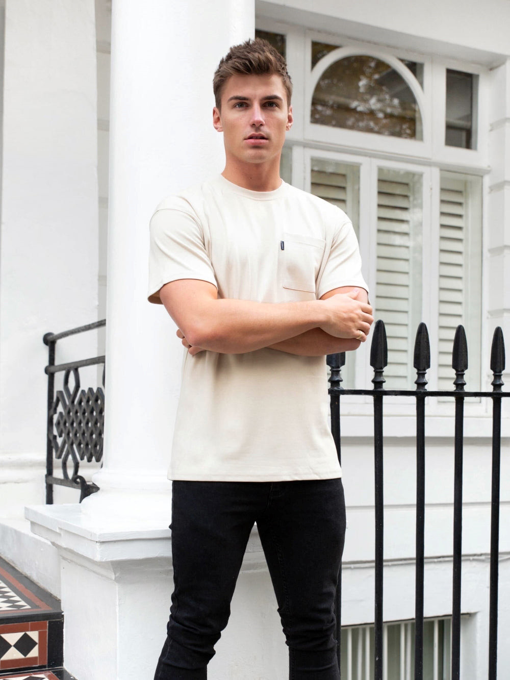 Blakely Relaxed Pocket T-Shirt Bone | INZFYUO-51