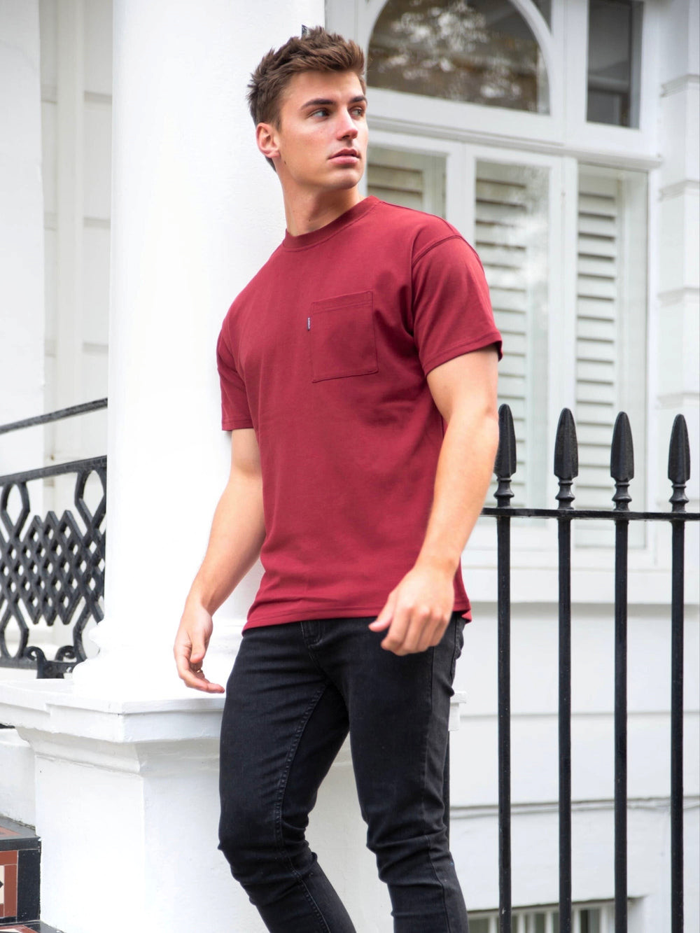 Blakely Relaxed Pocket T-Shirt Bordeaux | IOLCXRH-76