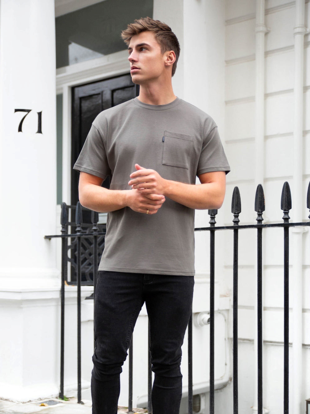 Blakely Relaxed Pocket T-Shirt Charcoal | QNCERKU-13