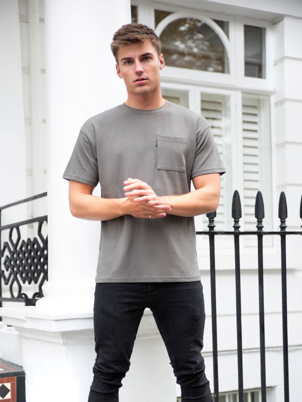 Blakely Relaxed Pocket T-Shirt Charcoal | QNCERKU-13