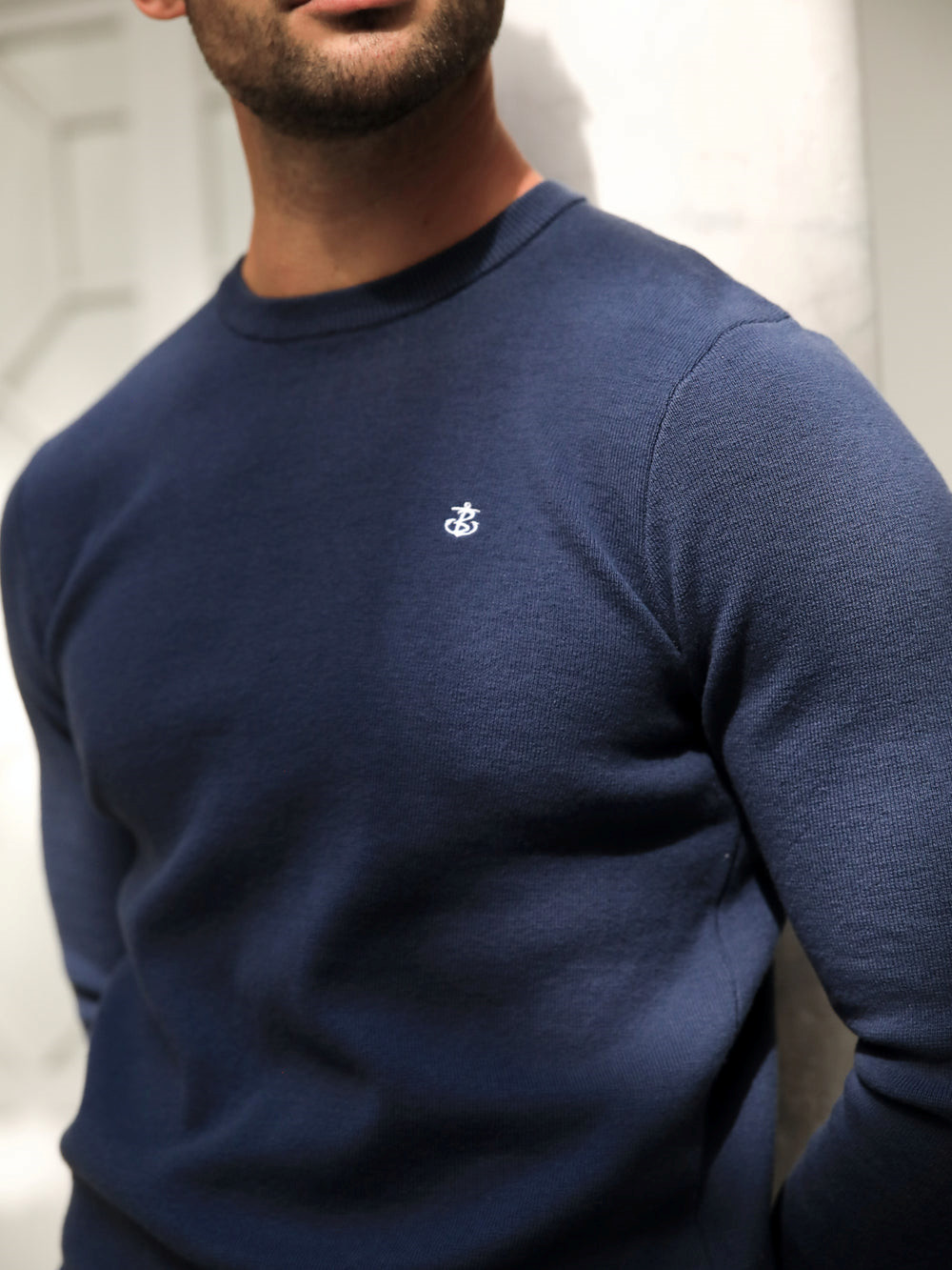 Blakely Riad Knitted Long Sleeve T-Shirt Blau | MOUSIVQ-86