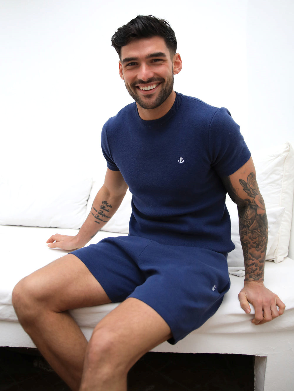 Blakely Riad Knitted T-Shirt Blau | JEICTSR-06