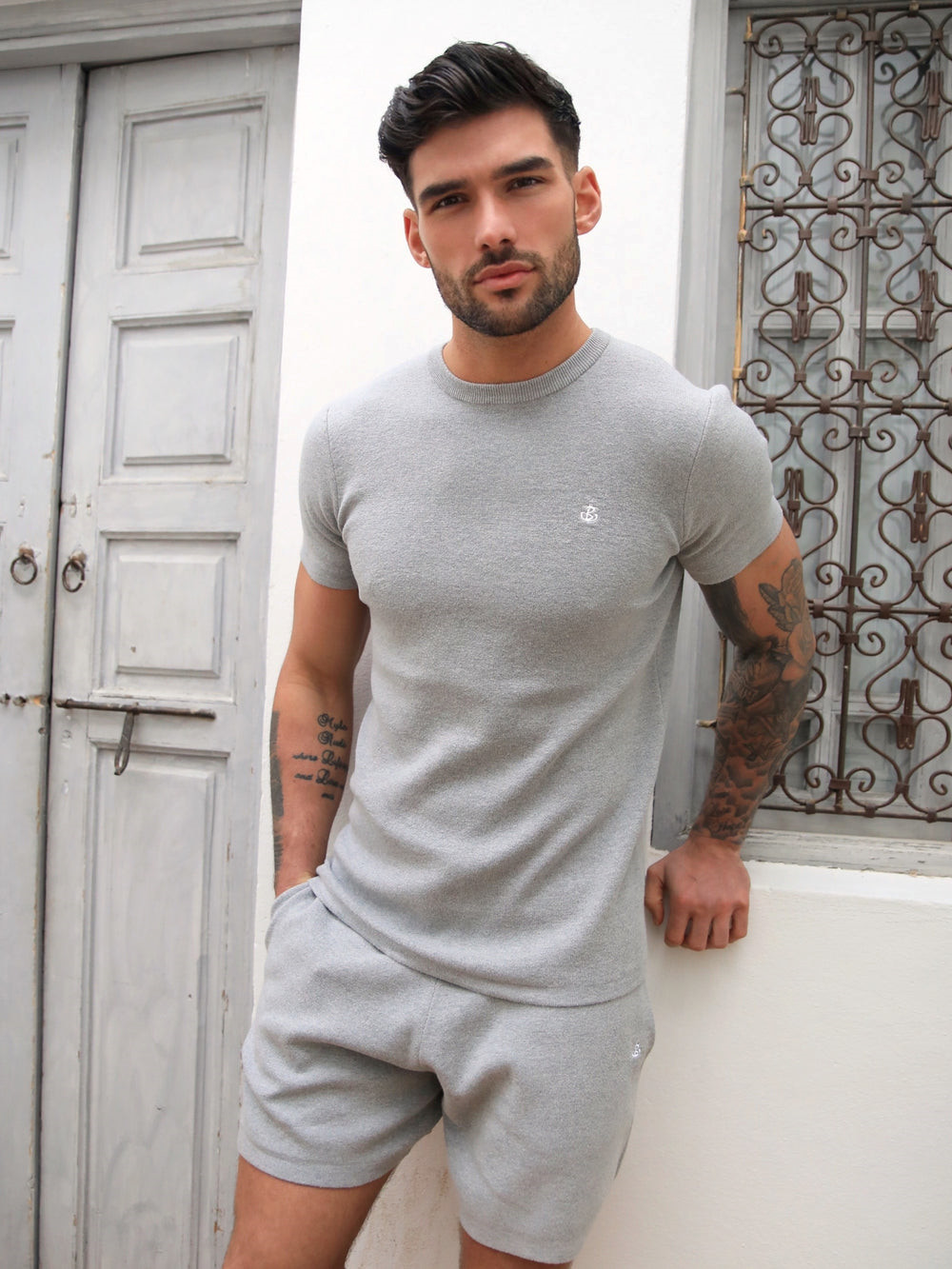 Blakely Riad Knitted T-Shirt Grau | ZXCSRYO-07