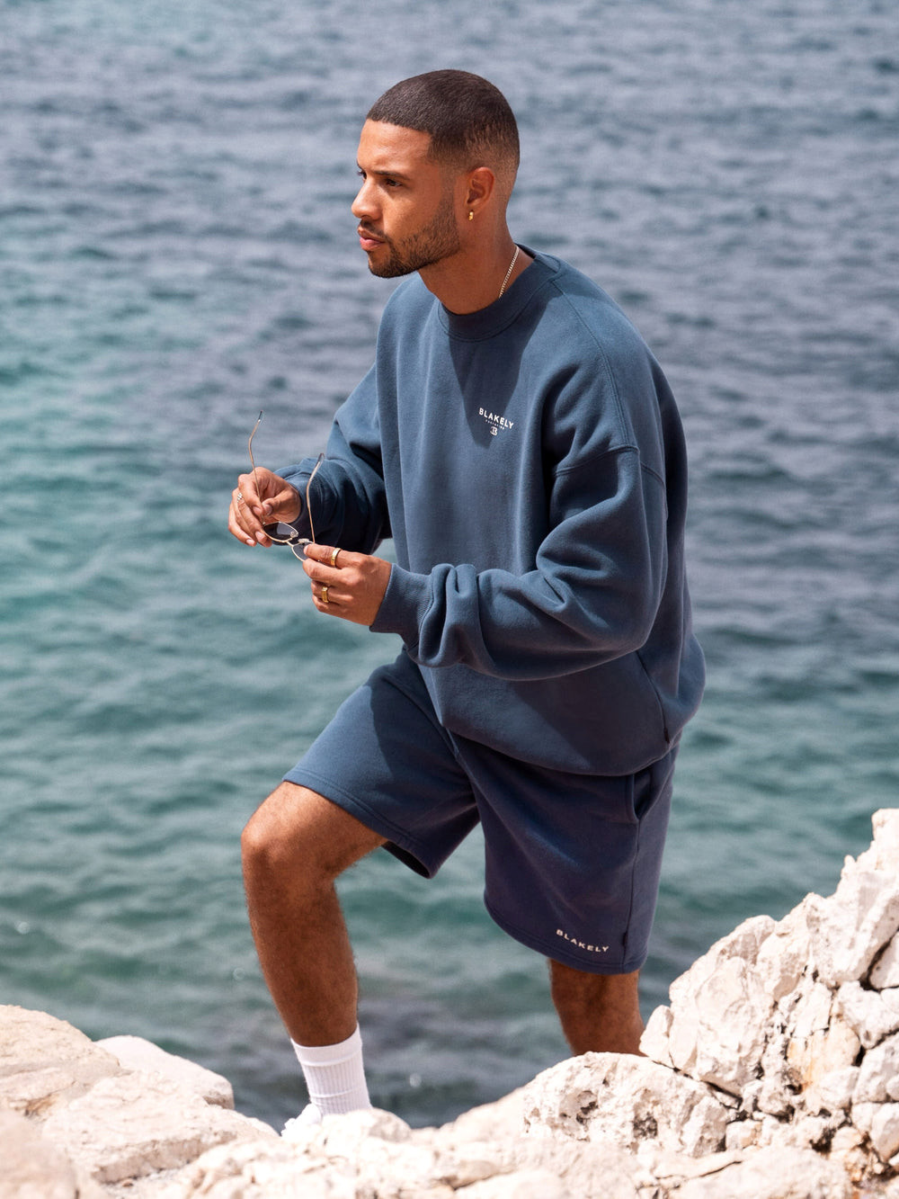 Blakely Riviera Initial Jumper Blau | IAHZFMU-17