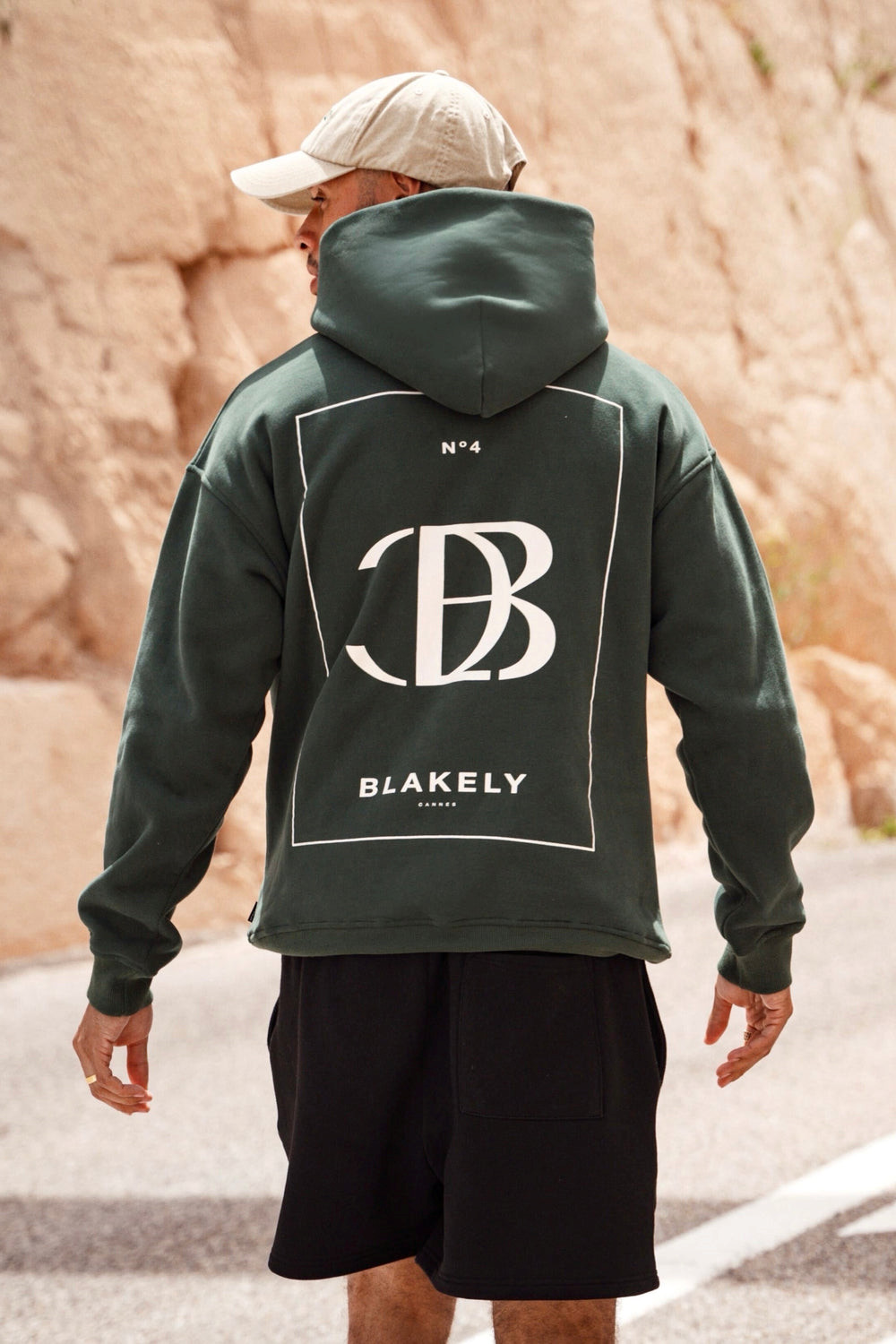 Blakely Riviera Initial Relaxed Hoodie Dunkelgrün | GDFNEVW-64