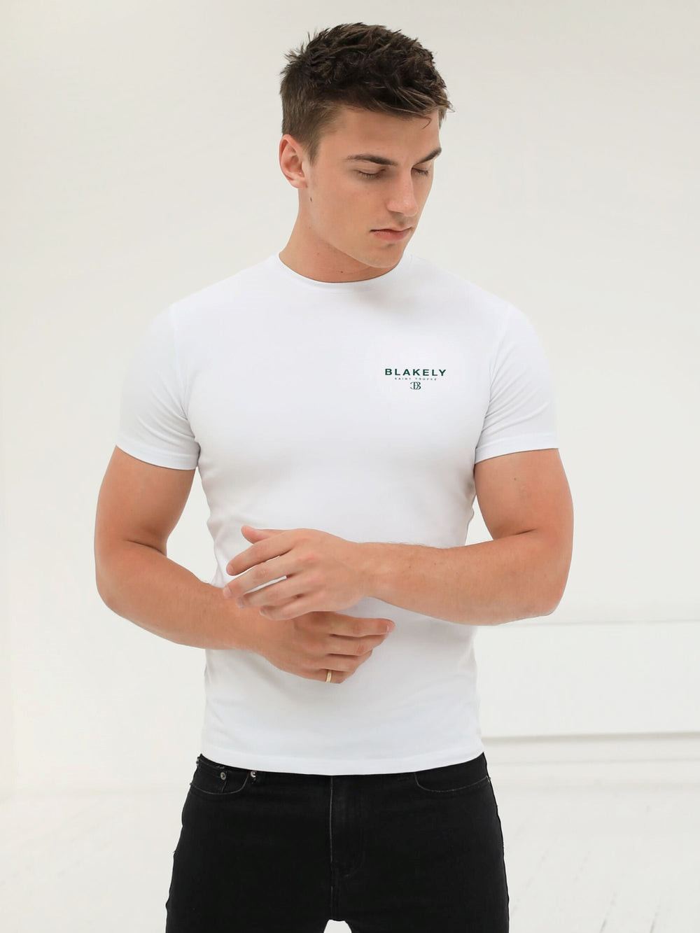 Blakely Riviera Initial T-Shirt Weiß | FJEBULS-09