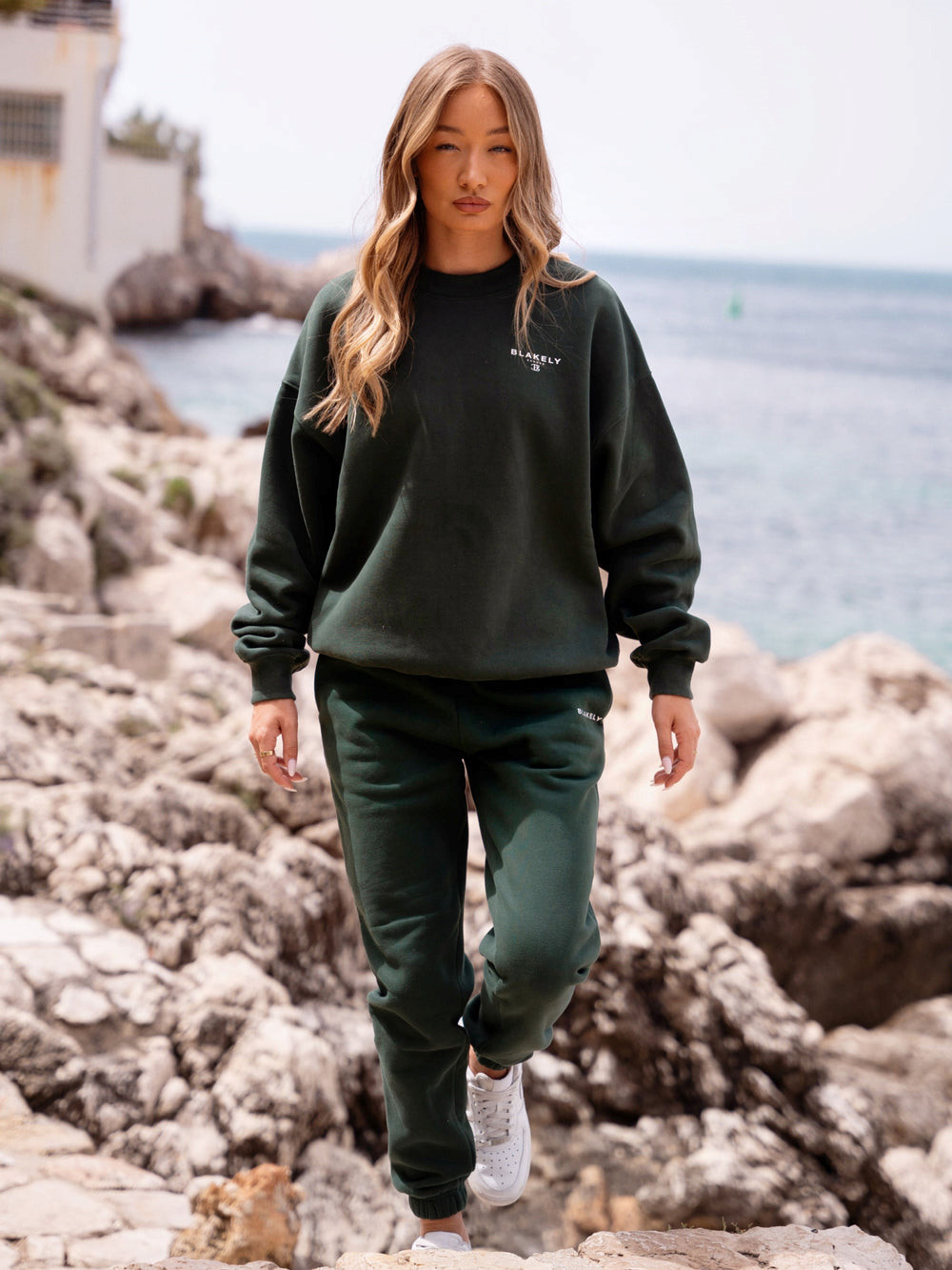 Blakely Riviera Initial Women's Jumper Dunkelgrün | JHPDFXS-51