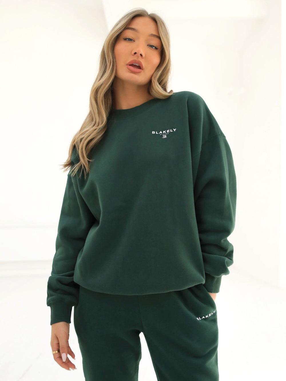 Blakely Riviera Initial Women's Jumper Dunkelgrün | JHPDFXS-51