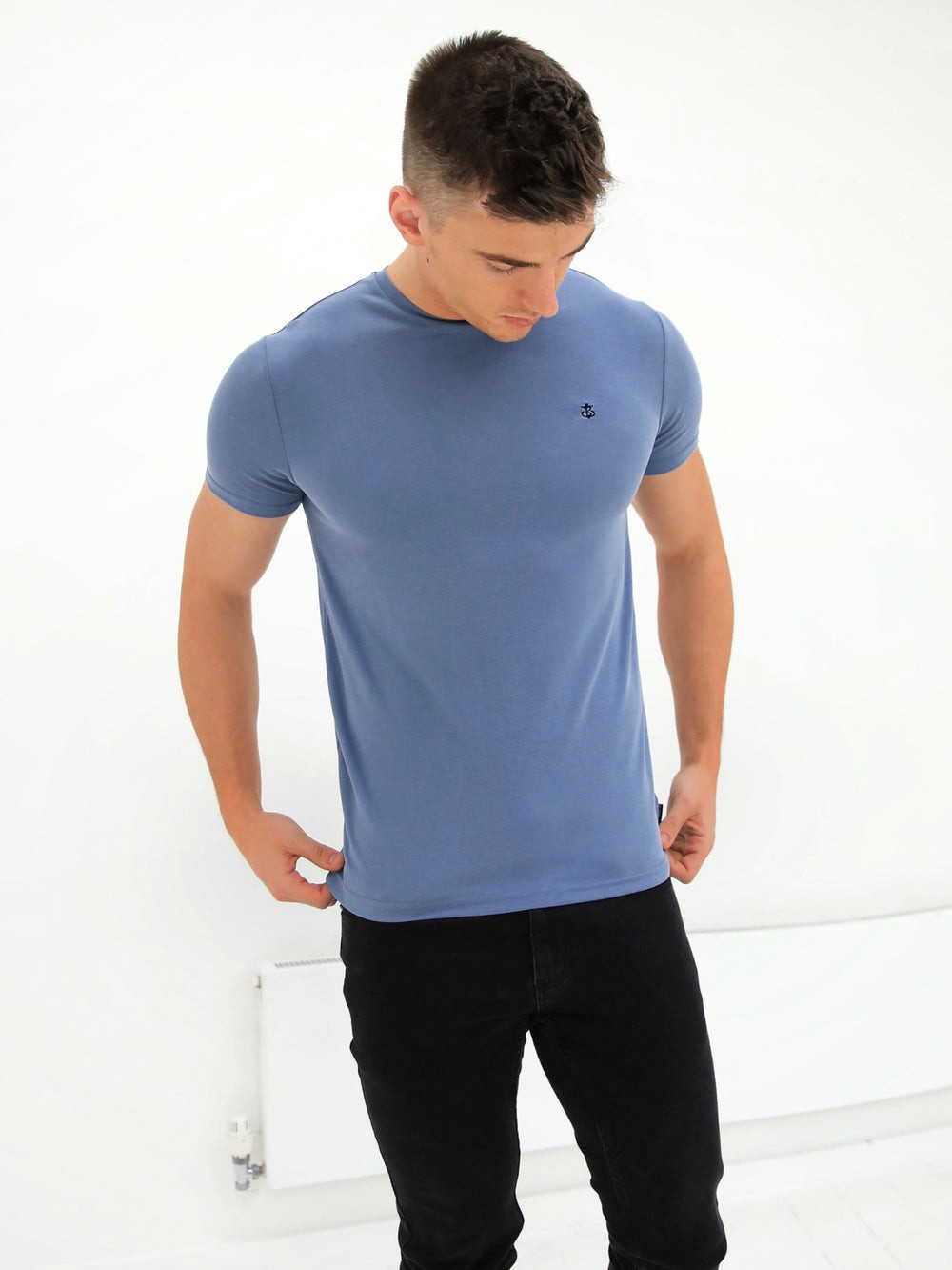 Blakely Rowan Brushed Soft T-Shirt Blau | OVJQFDZ-70