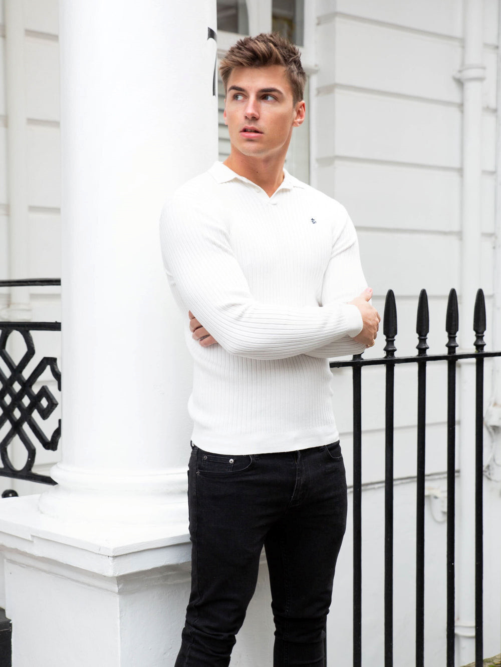 Blakely Salisbury Ribbed Polo Weiß | KWLGJFX-74