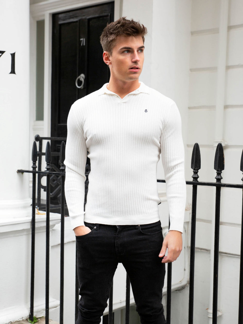 Blakely Salisbury Ribbed Polo Weiß | KWLGJFX-74