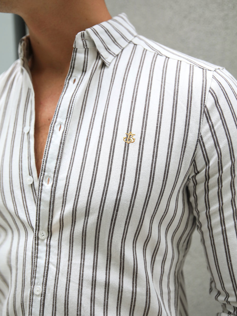 Blakely Savona Stripe Shirt Braun | DXARWFK-57