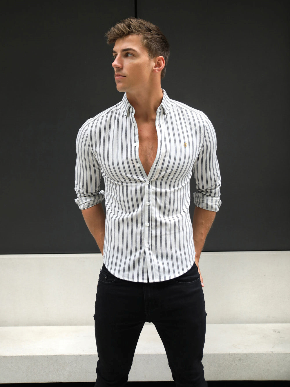 Blakely Savona Stripe Shirt Weiß | HINKFYJ-23