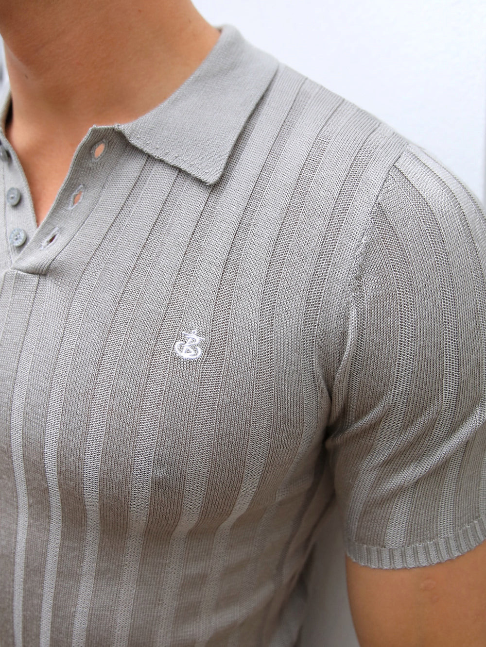 Blakely Sidi Textured Stripe Polo Grau | VJQWHCS-52