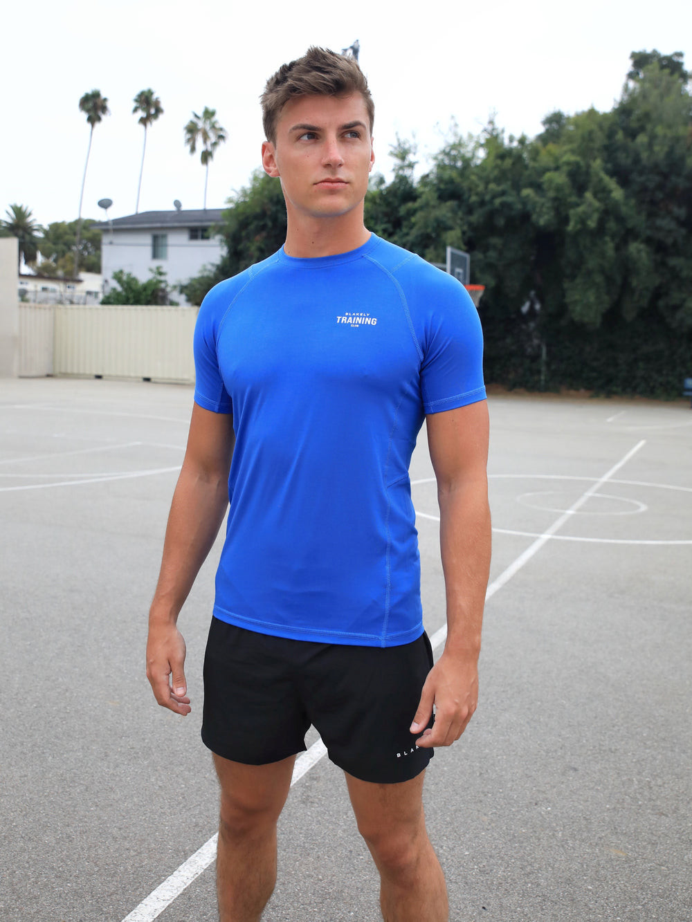 Blakely Slim Training T-Shirt Blau | GHABXRE-04