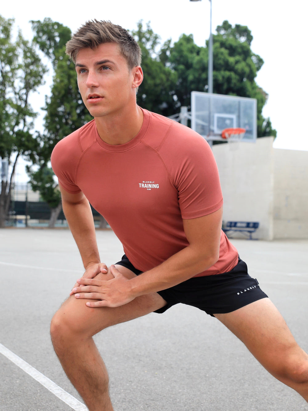 Blakely Slim Training T-Shirt Rot | UXCBHOA-37