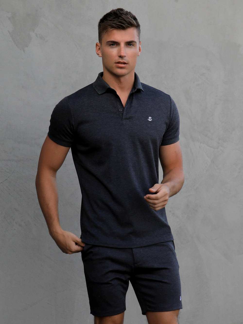 Blakely Sorrento Polo Charcoal | FOBHMUZ-65