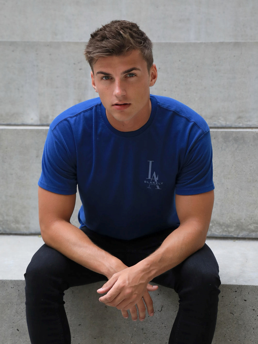 Blakely Sports Club Relaxed T-Shirt Blau | EKJMAZL-17